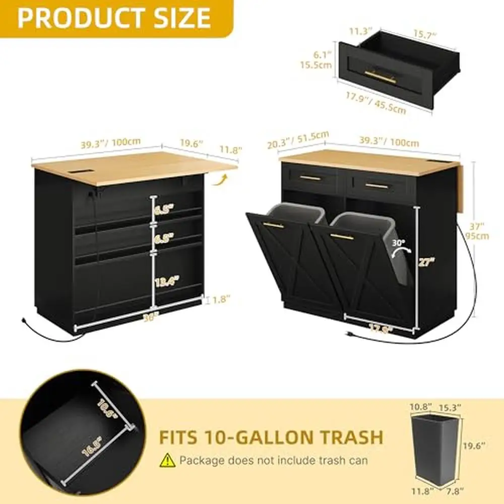 Tilt Out Trash Can Storage Cabinet Drop Leaf Kitchen Island Power Outlet Wheels Shelves Drawer Organization Home Bar Stationary