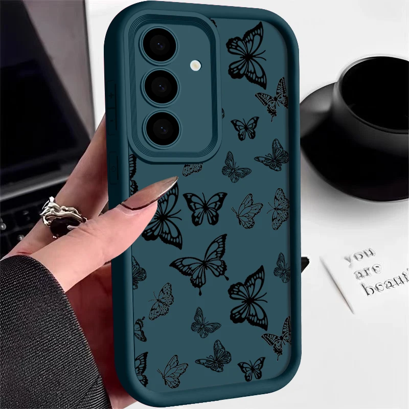 Shockproof Drawing Butterfly Case For Samsung Galaxy S23 S24 Ultra A55 A54 5G A53 A52 A14 A34 A15 A35 S20 FE S21 S22 Ultra Capa