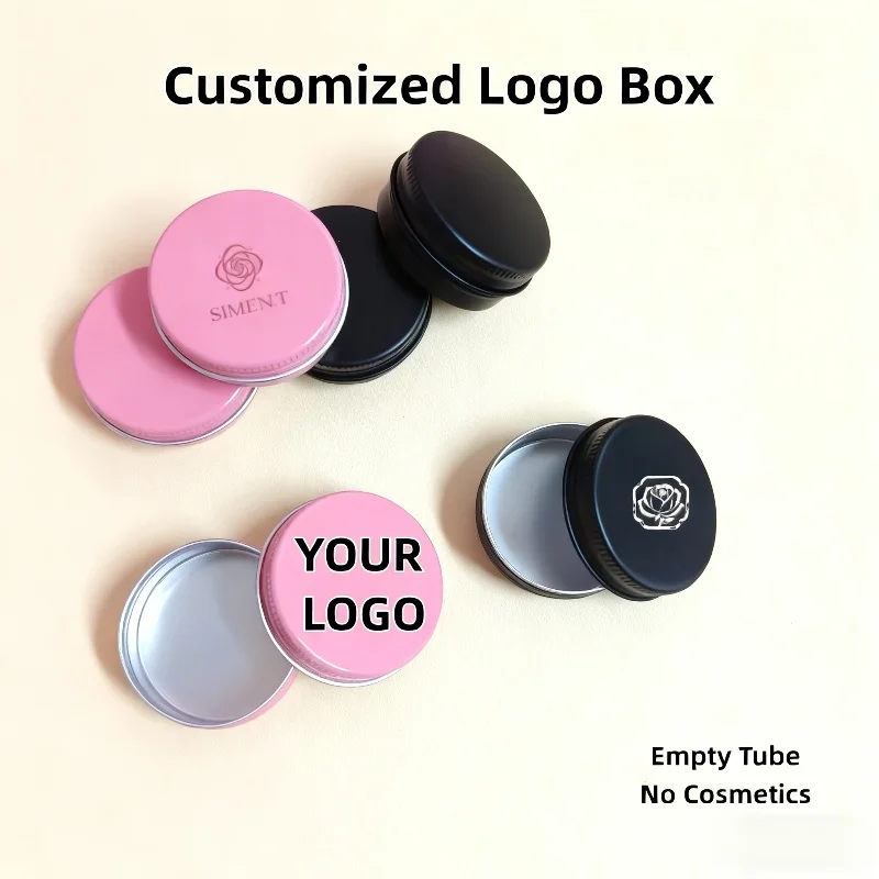 

【На заказ логотипа】50 шт. индивидуальная алюминиевая коробка 15 г, матовый черный/розовый, можно наполнить пустыми банок, оптовая продажа с фабрики оптом