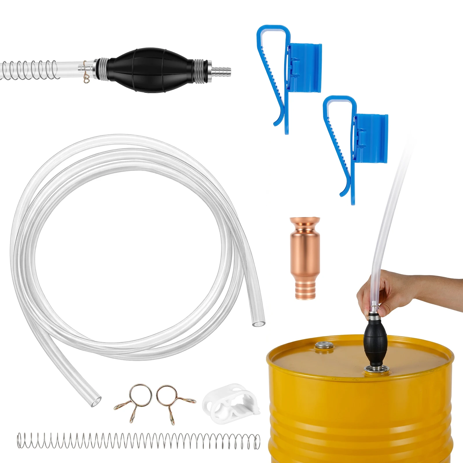 

Ручной сифонный насос для перекачки топлива и бензина с 2 ПВХ шлангами, высокопроизводительный, для дизельного топлива и жидкостей