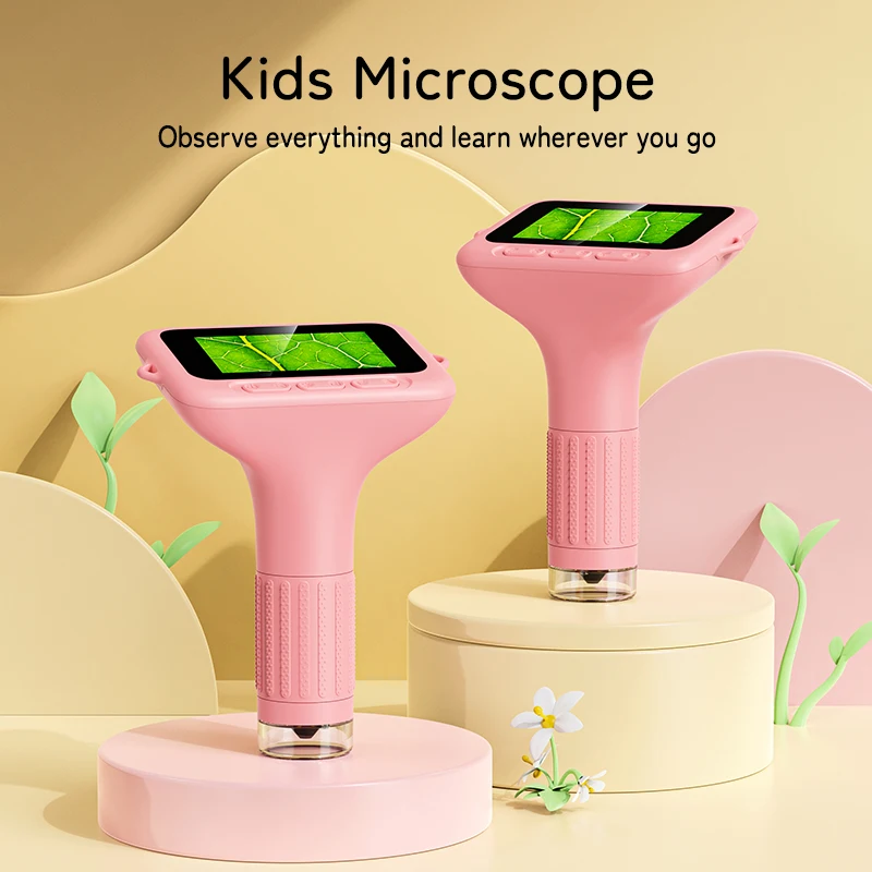 مجهر رقمي للأطفال 3.0 بوصة 1080P كاميرا 2 ميجابكسل مجهر محمول مع 8 أضواء Led لهدايا الأولاد والبنات