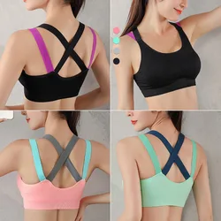 Women Yoga Sports Bra Fashion Girl Running Fitness Shockproof Gathered Underwear Moisture Wicking Quick Dry Exercise Undershirt