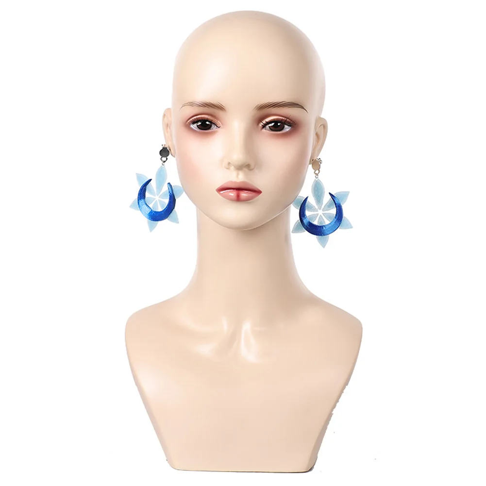 لونا سنو القرط تأثيري حلي الدعائم لعبة منافس لعب الأدوار النساء ندفة الثلج قرط كبس Earpins هالوين كرنفال الدعائم الطرف