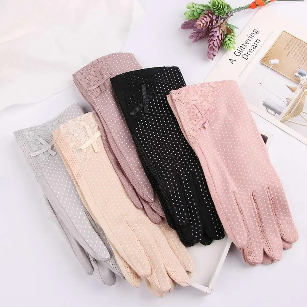 Gants de conduite en dentelle pour femme, respirants, commande anti UV, écran tactile, crème solaire, printemps