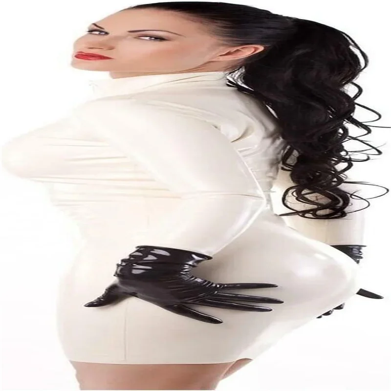 

Latex Dress Rubber Skirt Handmade with Front Zip Rubber Catsuit Sexy Fetish Customized for Women (no gloves)