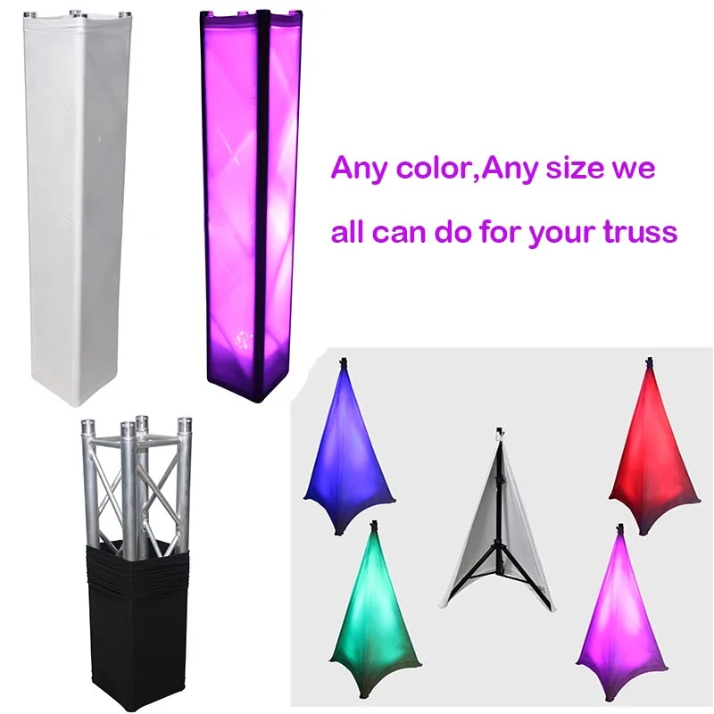 Colorful Fabric Truss Cover / Sock / Cloth For F34 Square Truss Cover And For Tripod Crank Stand Stage/Wedding Decoration