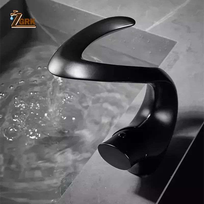 Waterfall Faucet Bathroom Basin Faucet Cold and Hot Brass Mixer Sink Taps White Black Torneira Banheiro Single Hole Deck Mounted