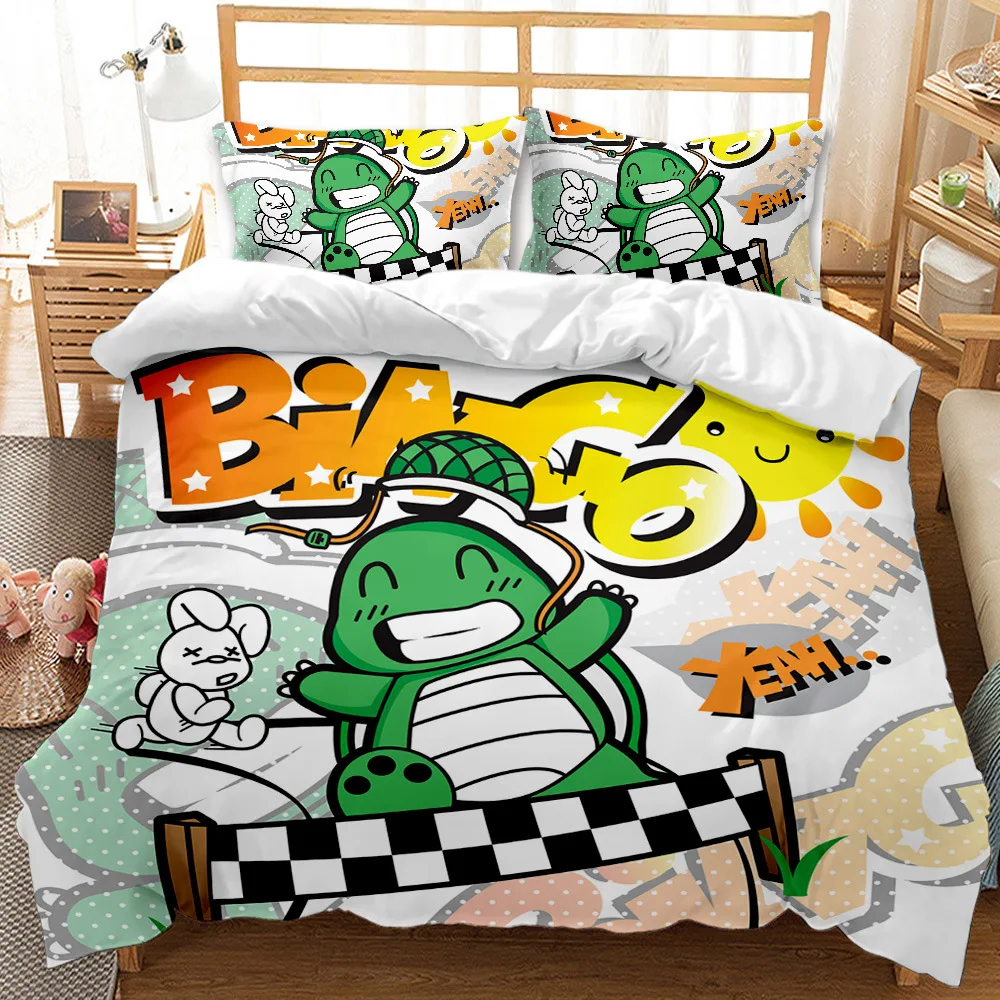 

Kids Bedding Set Cartoon Dinosaur Duvet Cover Set Cute Bear King Queen Comforter Cover Set with Pillowcase for Bedroom Decor