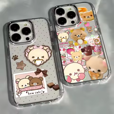 Cartoon Phone Case For Infinix Smart Note Tecno Camon Spark Hot 30 40 50 5 6 7 8 9 10 Pro Plus 5G Transparent Cover R-Rilakkuma