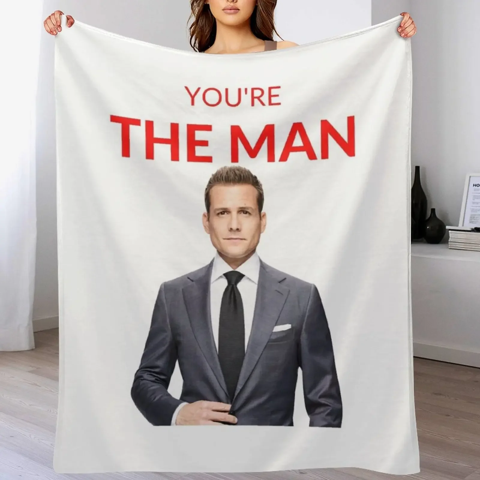 

Suits Harvey Specter 'You're the man' Merch Throw Blanket Faux Fur Soft Warm Blanket for Bed