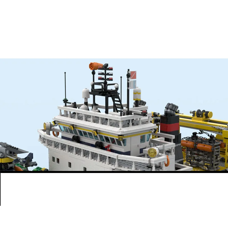 MOC-220063 Oceaan Catamaran Onderzoekschip Bouwsteenmodel, 8200-onderdelen, Jongens Kinderverjaardag Bouwsteenspeelgoed Cadeau