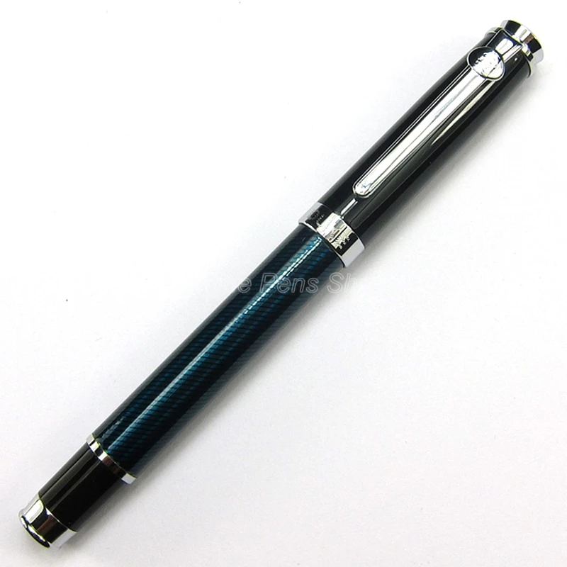 Imagem -02 - Duke Carbon Fiber Fountain Pen Nib m Business Writing Pen Clássico Verde e Prata Gfp011 05 Milímetros