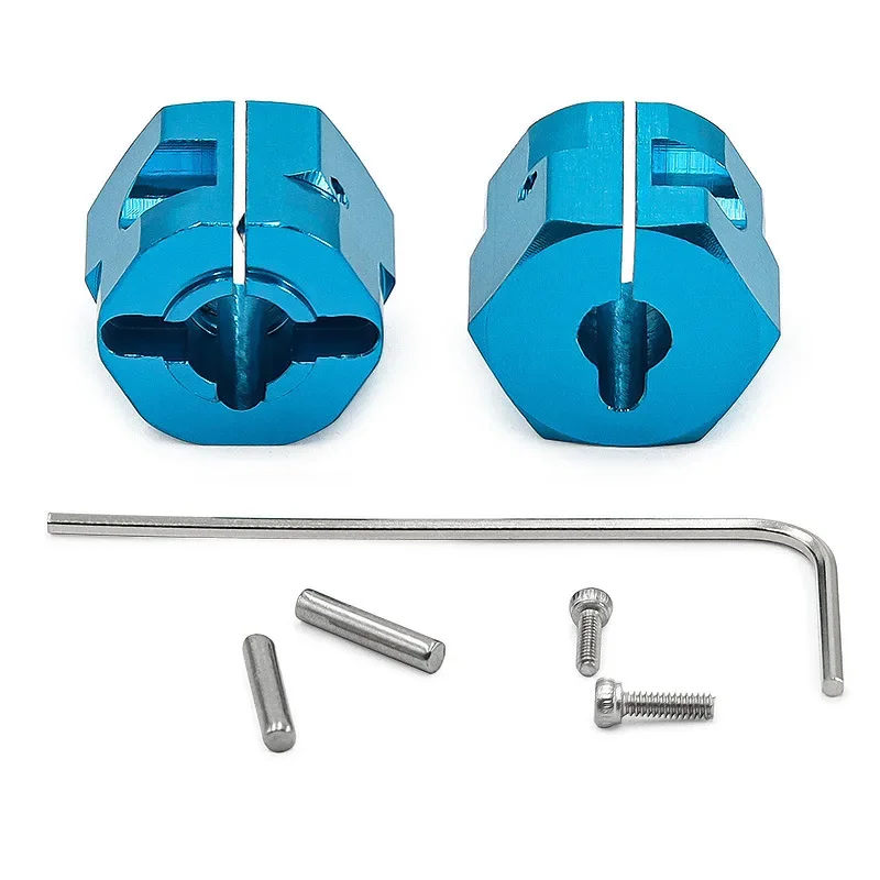 Adaptateur de moyeu hexagonal de roue en métal de 12mm, 2 pièces, combinateur pour série Tamiya WR/GF/G6 WR02 GF01 G601, pièces de mise à niveau en métal, voiture sur chenilles RC