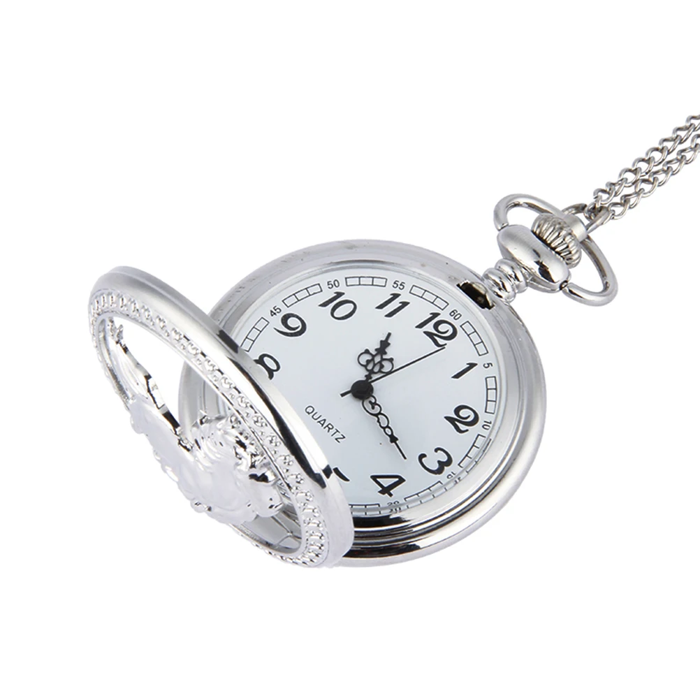 

Silver Classic Pocket Watch Pendant With Chain Durable Fashion Decorative Timepiece For Men Women Creative Hanging Gift