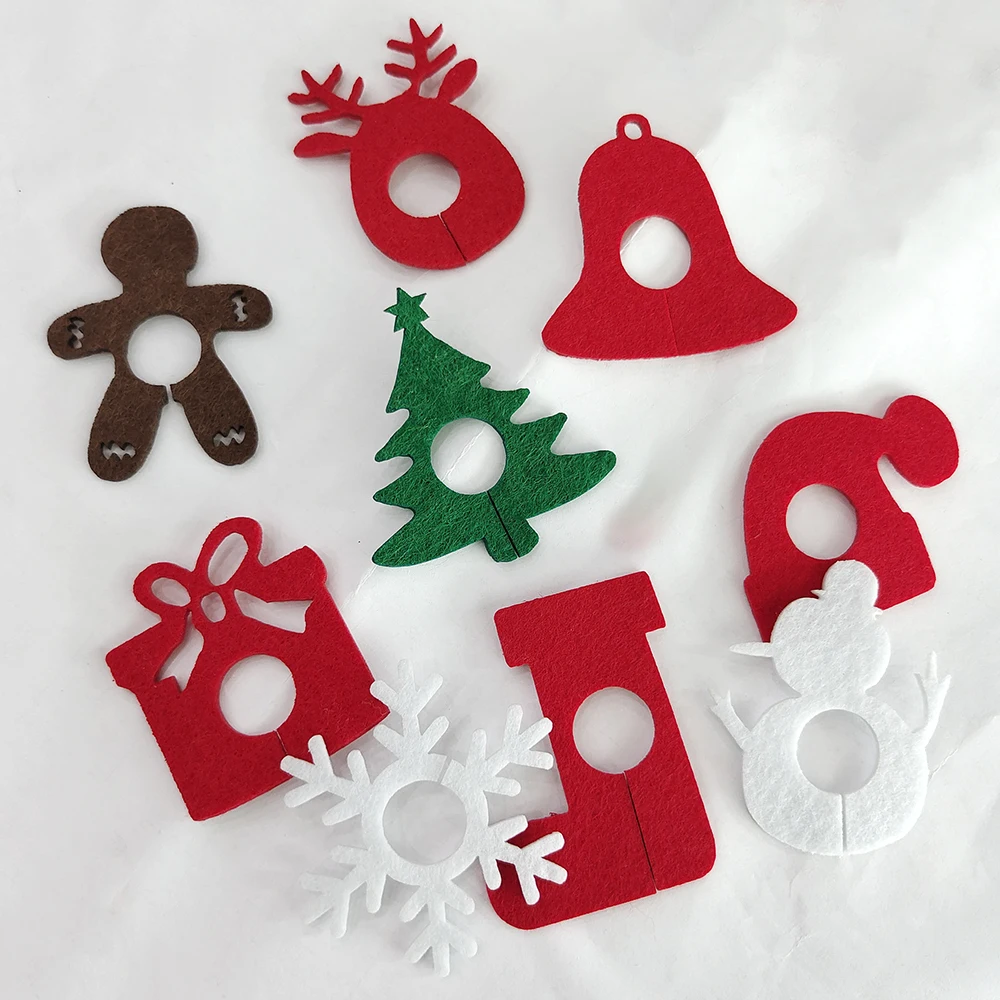 بطاقات كأس عيد الميلاد ، ديكور الغطاء السفلي للنبيذ الزجاجي ، زخرفة الطاولة ، ديكورات عيد الميلاد ، حفلة عيد الميلاد ، 10 من من من من من من الزجاج ، #2