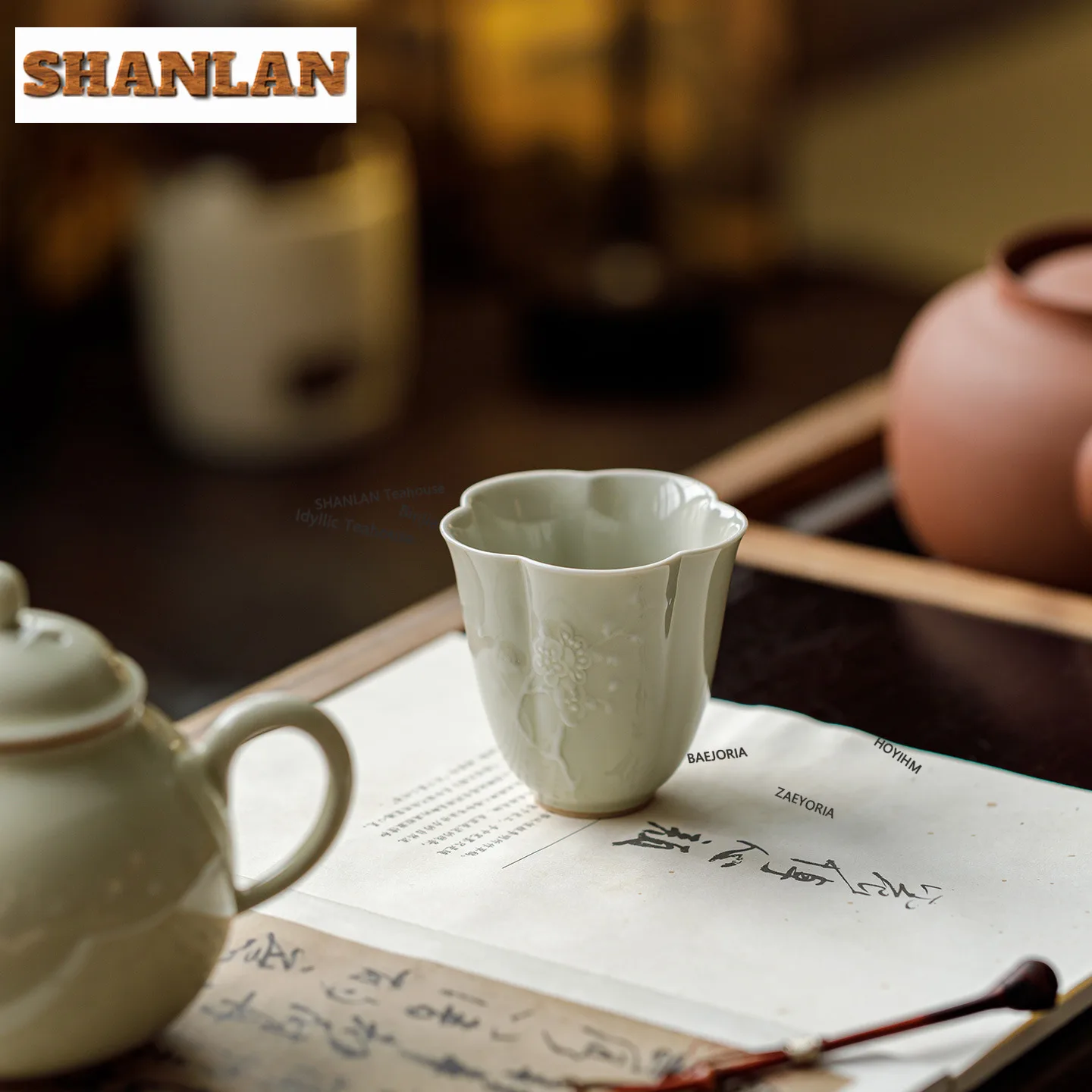 HOYIHM 80ml Honey Glaze Petal Teacup Elegant Tea Bowl Jug Tea-tasting Smelling Cup Jianzhan Master Cups Tea Ceremony Accessories