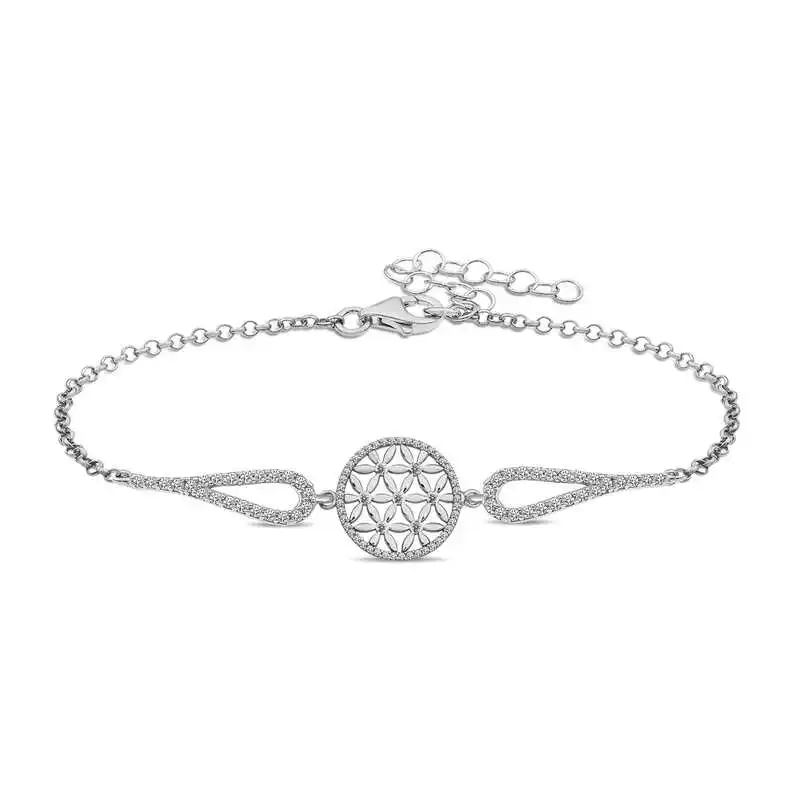 Silver Life of Flower Bracelet