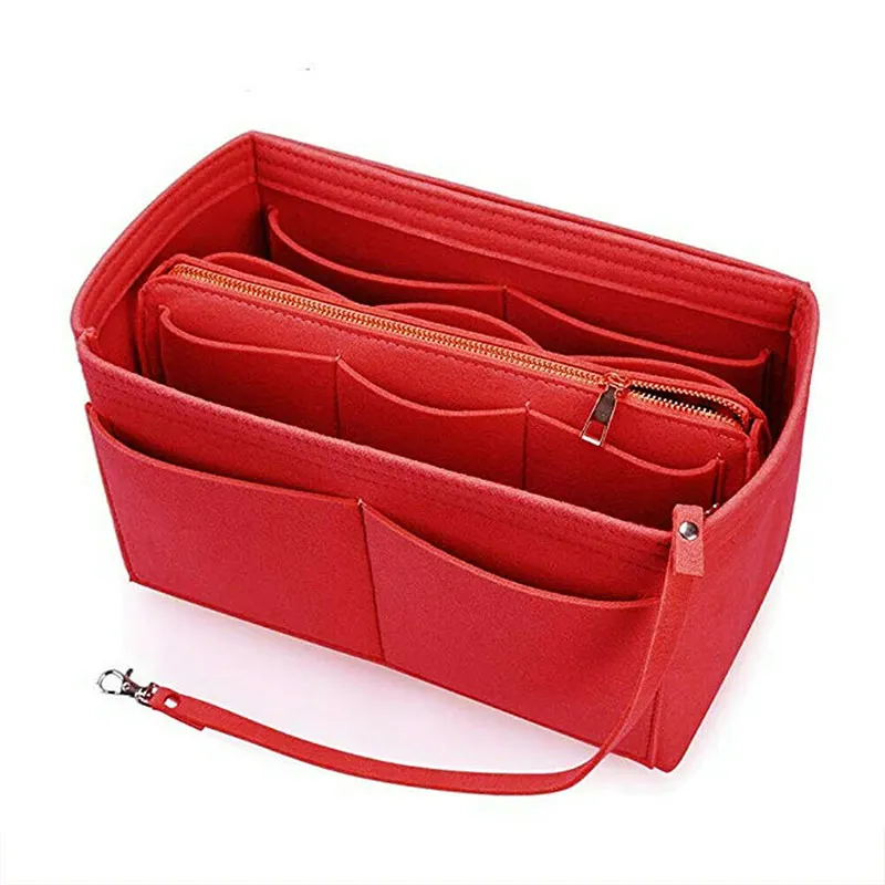 2023 neue Frauen Make-up Organizer Filz Einsatz Tasche für Handtasche Reise Geldbörse tragbare Kosmetik taschen passen verschiedene Marken taschen