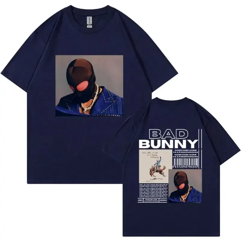 Limited Bad Bunny Album Cover Graphic T Shirt Summer Men\'s Women EU Size Tops Tee Shirt Fashion Hip Hop Oversized Cotton T-shirt