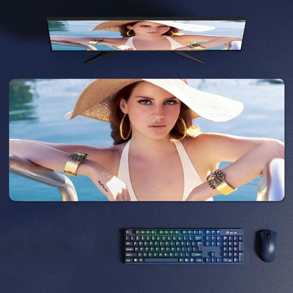 Grande LockEdge Gaming Mouse Pad, Teclado de computador Table Desk Mat, Cantor L- Lana Del Rey Mousepad