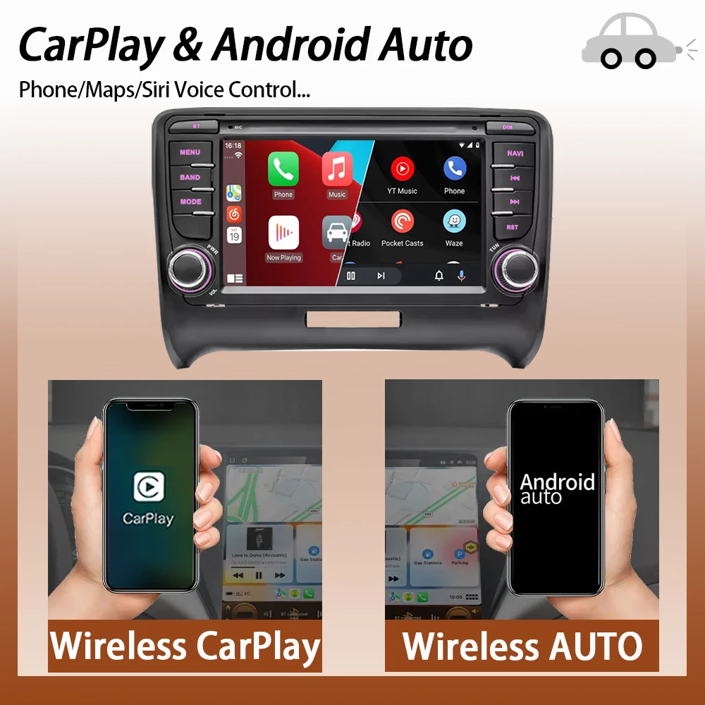 7 ''LELV Carplay لأودي TT 2006-2014 نظام تحديد المواقع والملاحة BT5 HD عكس أندرويد السيارات carplay 8 الأساسية مشغل راديو ستيريو الصوت