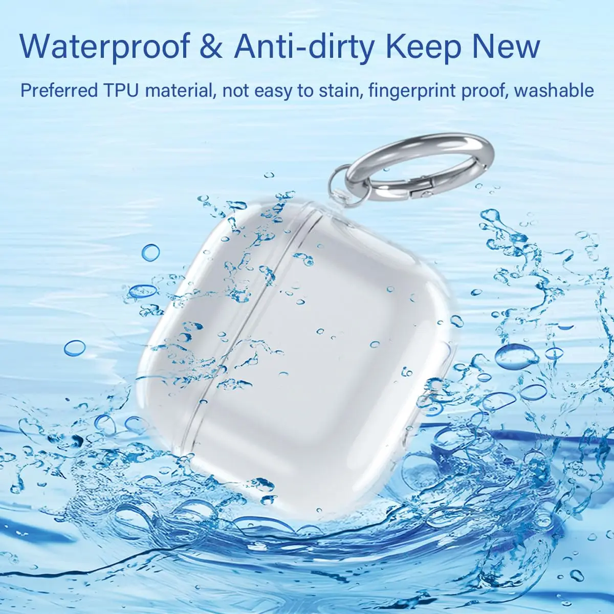 Brokatowe przezroczyste miękkie etui TPU do słuchawek AirPods 4 Silikonowe etui do słuchawek AirPods 4 generacji z haczykiem (2024)