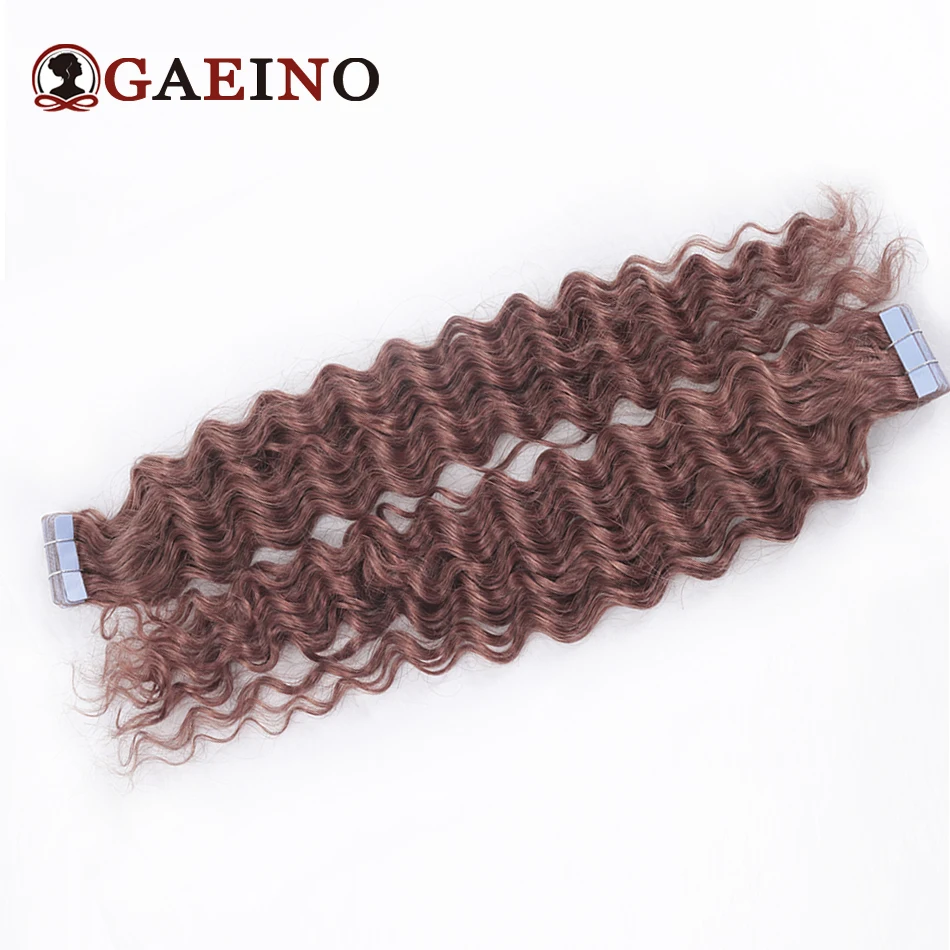 Deep Wave Tape In Hair Extensions Human Hair Deep Curly Tape Ins Hair Extensions Skin Weft Remy Natural Hair Extensions 2G/Pc