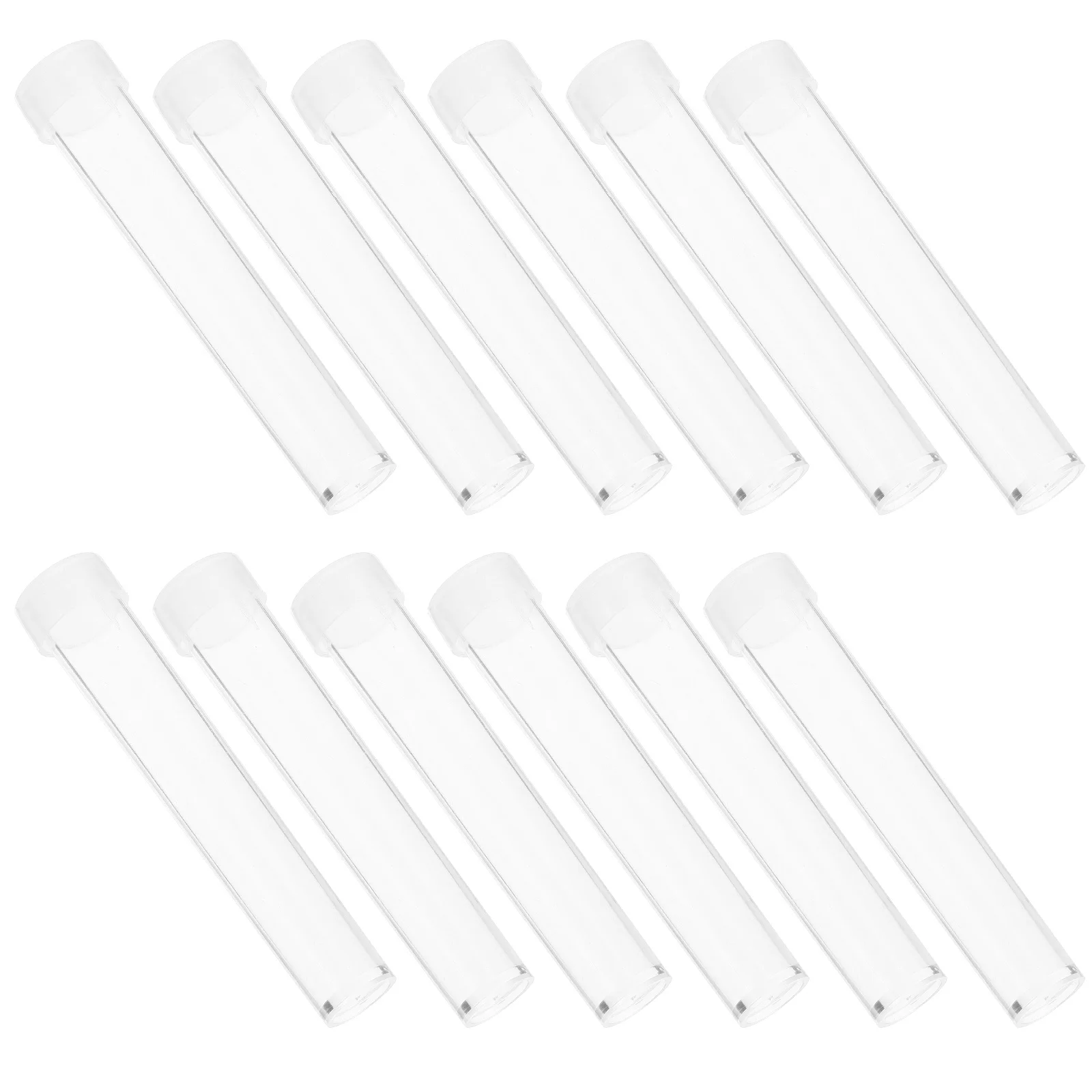 

25 pcs Plastic Clear Storage 12x75mm Transparent Lids Caps Laboratory Home Laboratory Test Tubes Use Teaching Supplies