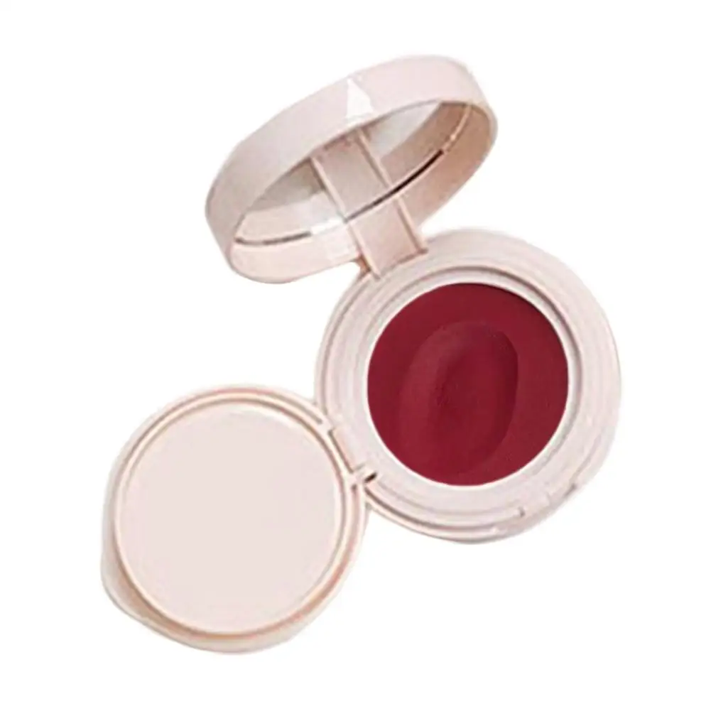 Girl's Pink Face Blush Mud Mousse Blush Palette Rose With Makeup Tint Blusher Shadow Rouge Contour Matte Puff Cheek M7O9