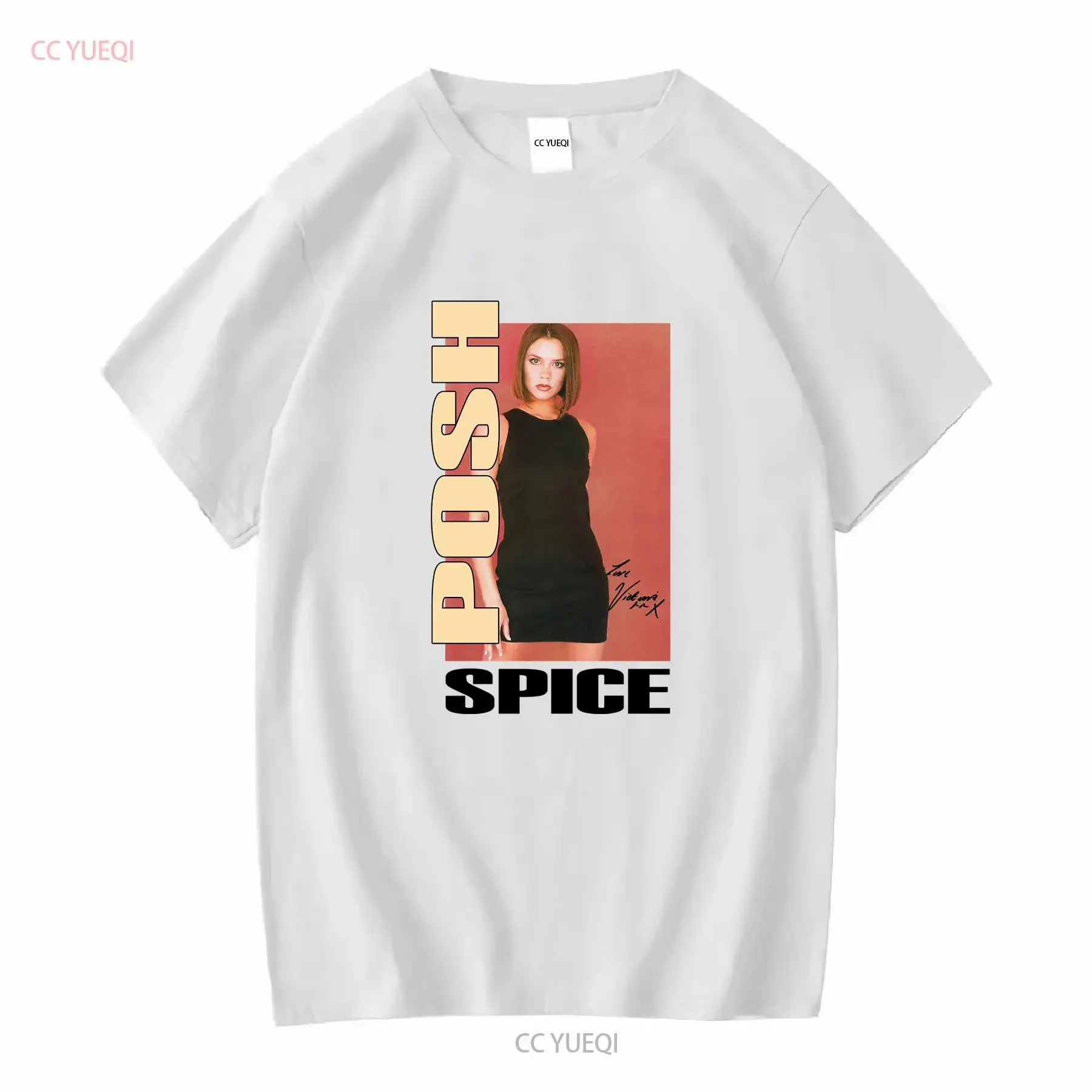 

Signed Posh Spice T Shirt Girl White S 5XL EE036 long or short sleeves vintage Washed streetwear Top For Everyday Wear