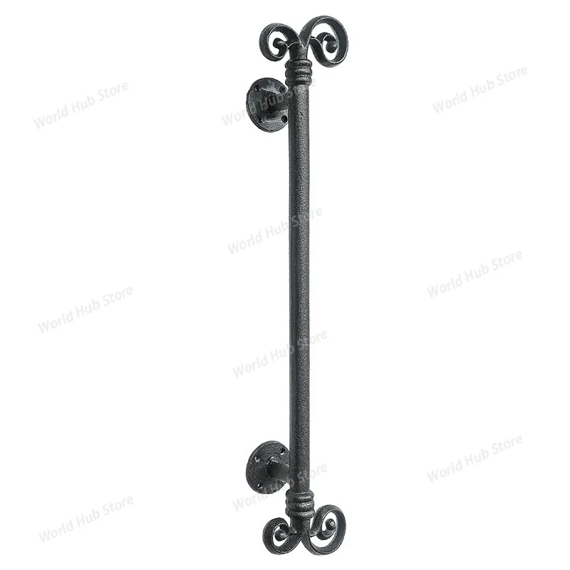 

American Retro Wrought Iron Door Handle, Extra-Large Pull Handle for Home Wardrobe Dining Room Bar Villa Main Door Wall Decor