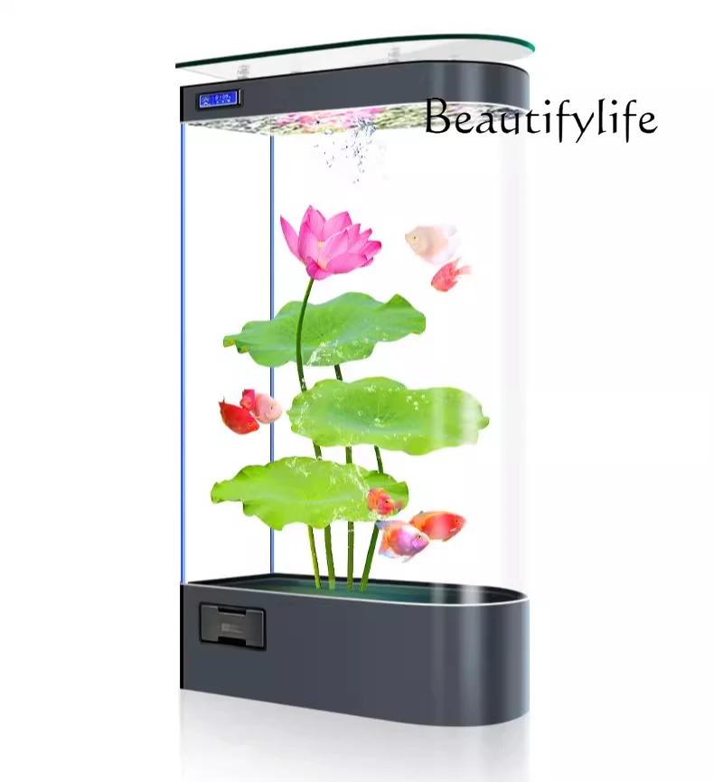 Nordic integrated glass fish tank living room household small vertical wall goldfish tank