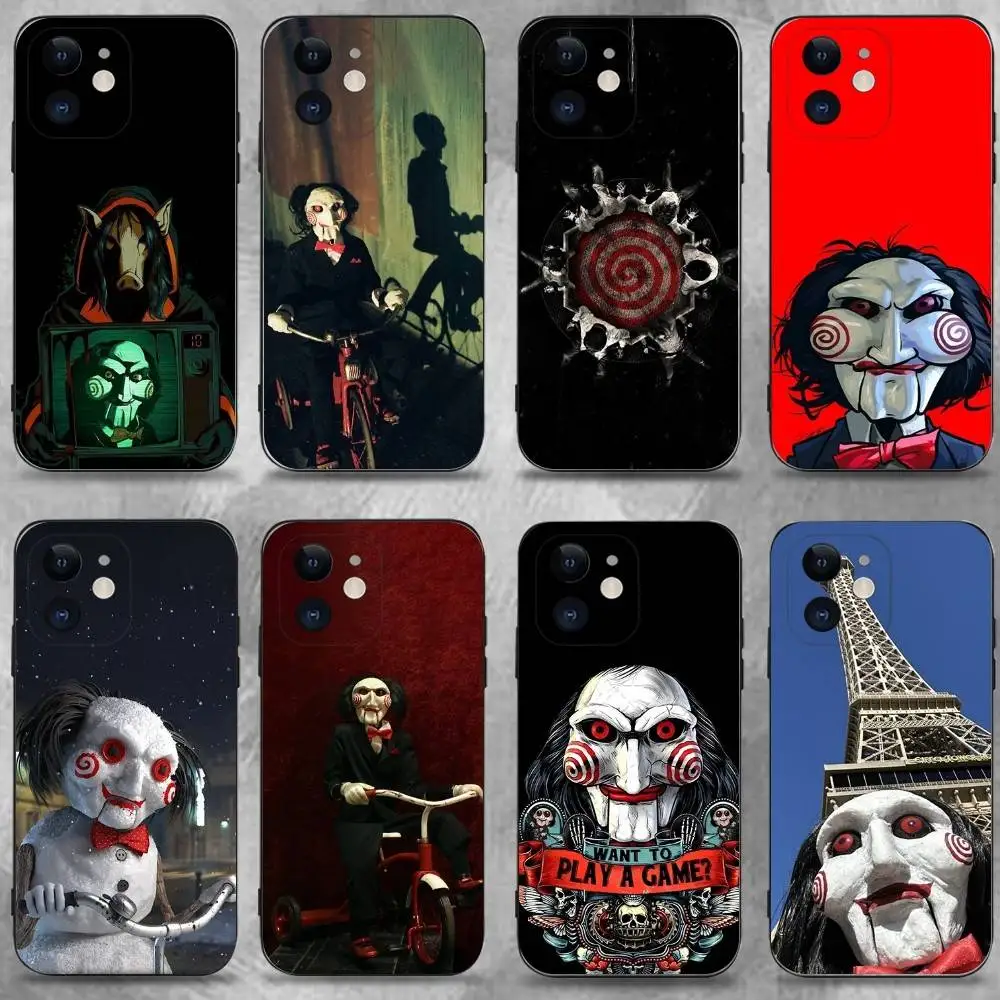 

S-SAW B-BillyS-S Phone Case For iPhone 16,15,14,13,12,11 Plus,Pro Max,XS,X,XR,SE,Mini,8,7,Soft Silicone Black Cover