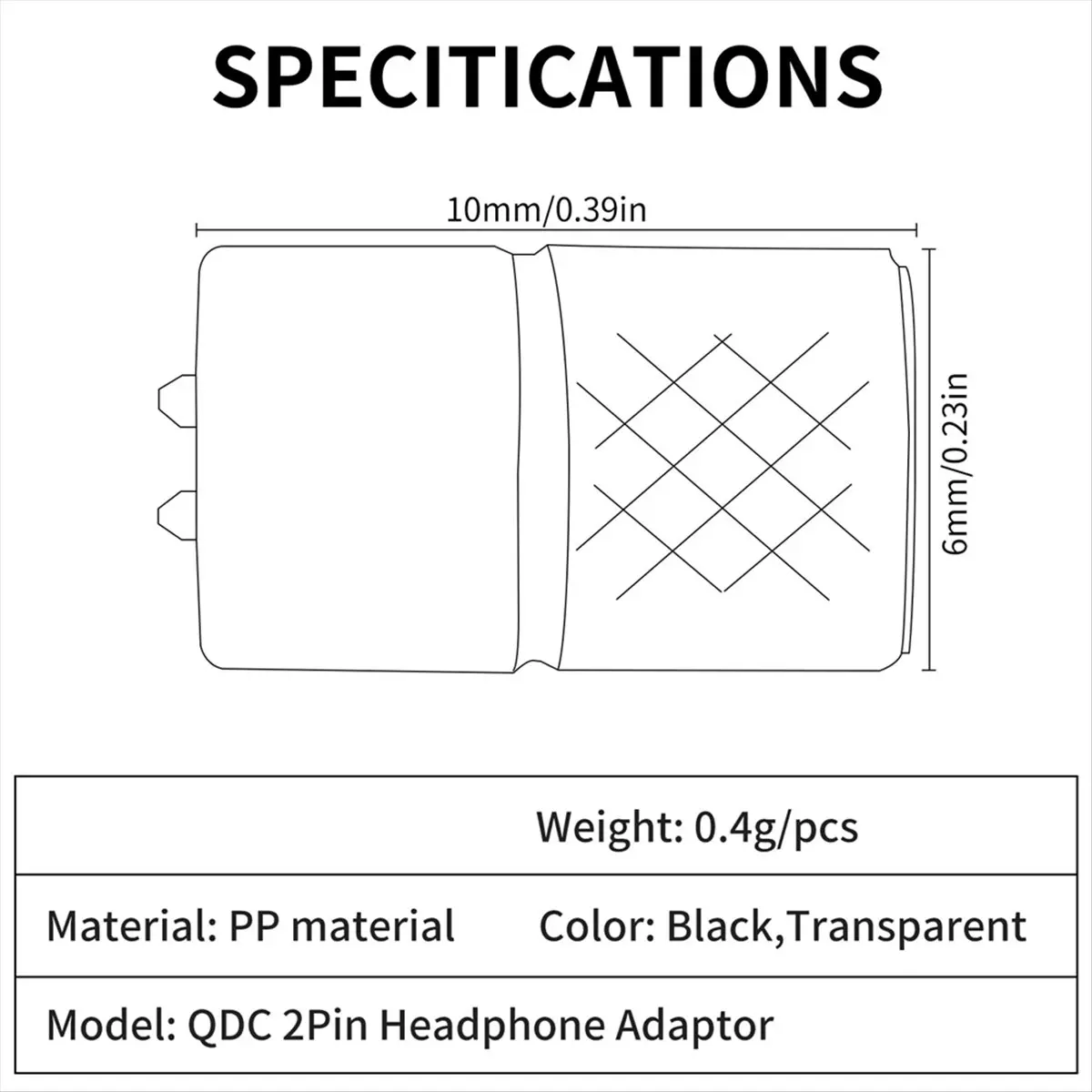 (A15I) Conector de Auriculares de 0.78mm Hembra a QDC Macho, Adaptador para Auriculares KZ ZSN ZSN Pro ZSN Pro X ZS10 ZSX AS12 AS16