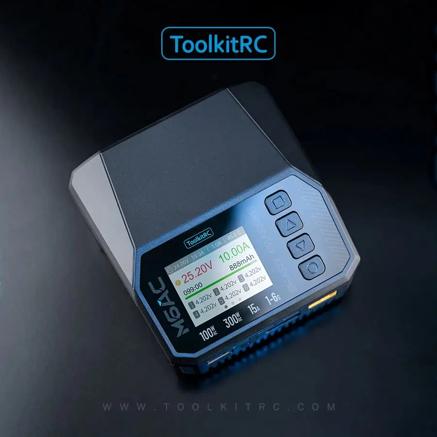 

ToolkitRC M6AC Smart Lipo Battery Charger Discharger AC 100W DC300W MAX30A for 1-6S Battery FPV Model Accessories Parts