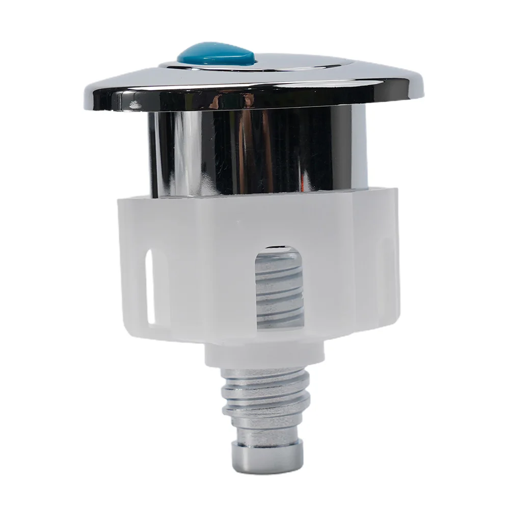 Water Saving Toilet Flush Button with Dual Functionality for Cistern Tank Easy Hand Installation Chrome Plated
