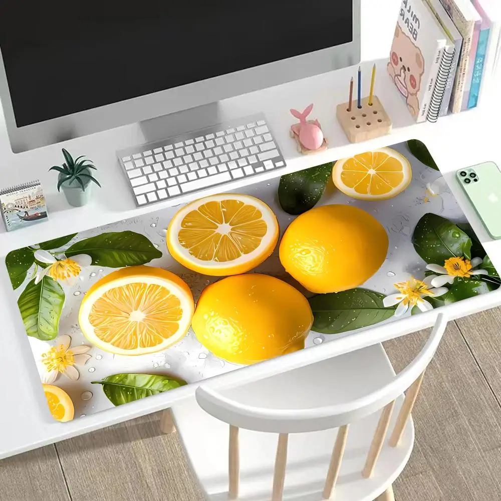 

Lemon Mouse Pad Large Mouse Pad & Computer Game Mouse Mat Fruit Series Fresh Lemon Desk Mat Non-Slip For Home