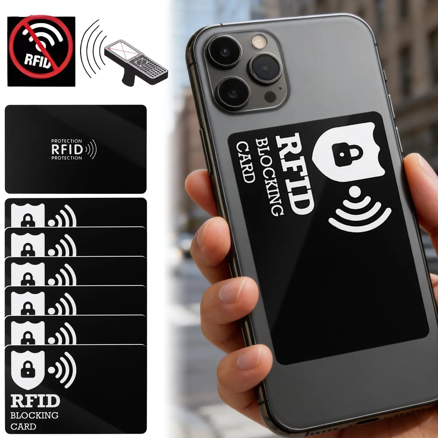 1-10Pcs RFID Blocking Card Ultra Thin NFC Debit Credit Card Passport Protector NFC Signal Blocking Cards for Men & Women Wallet