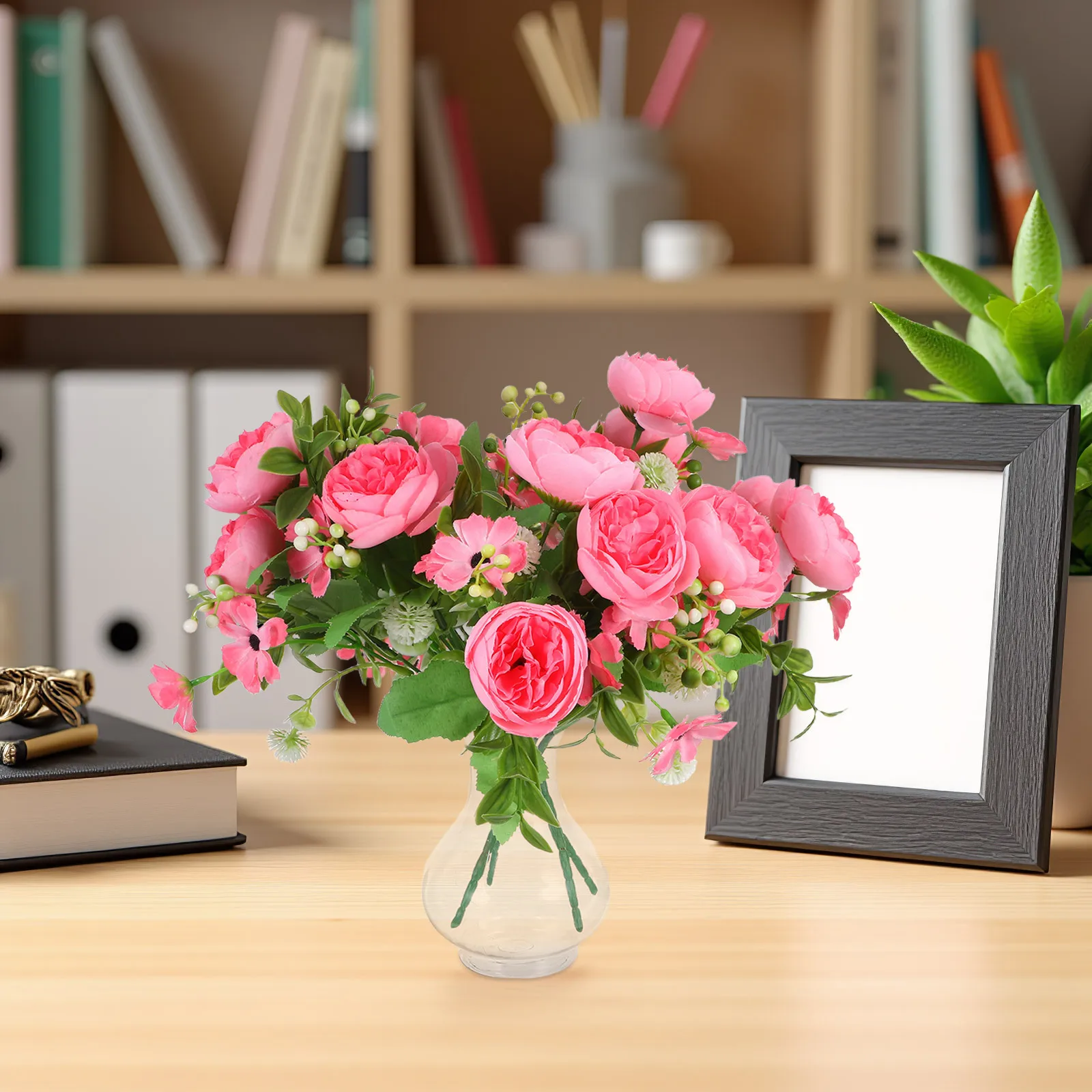 

6Pcs Clear Plastic Flower Vase Transparent Desktop Vase for Hyacinth Single Stem Arrangement Easy Clean Home Table Decor Modern