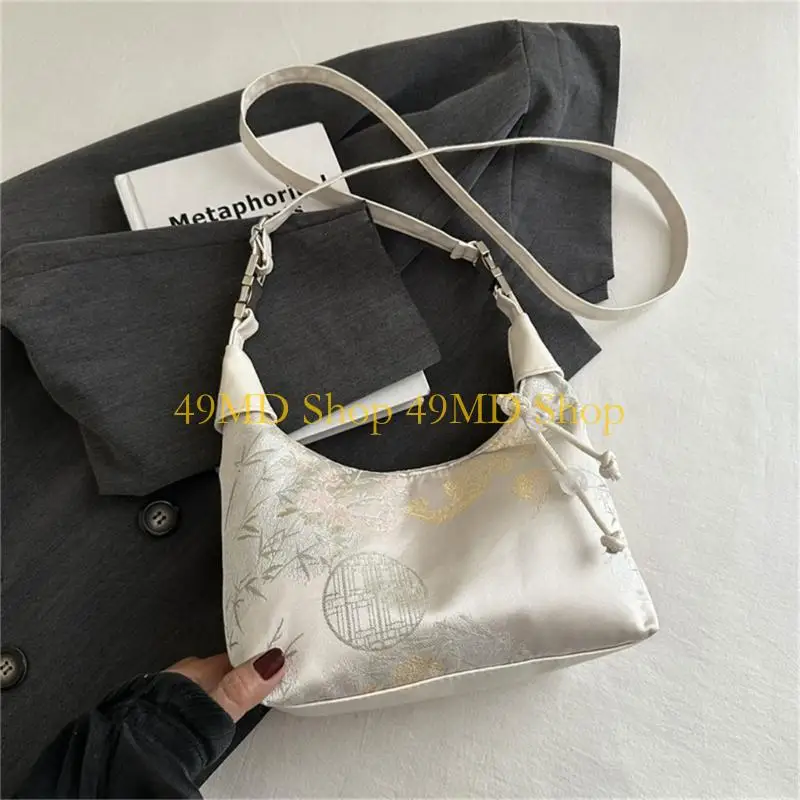 49MD Retro الصينية النمط الصليب كروس الكتف حقيبة تطريز المساء محافظ مع محافظ حقيبة الكتف السحاب