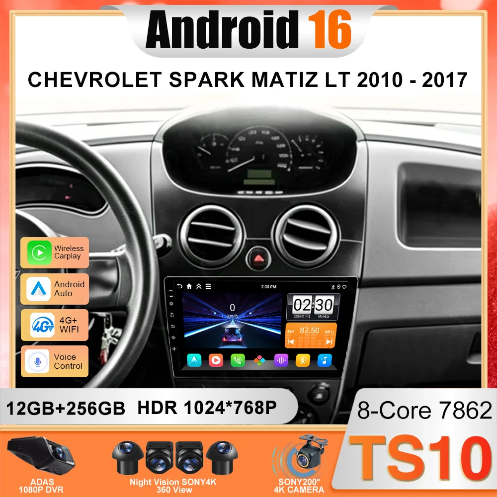 

Android For Chevrolet Spark Matiz LT 2010 - 2017 Multimedia Head Unit Player GPS CarPlay Stereo Auto 5G Wifi Navigation No 2din