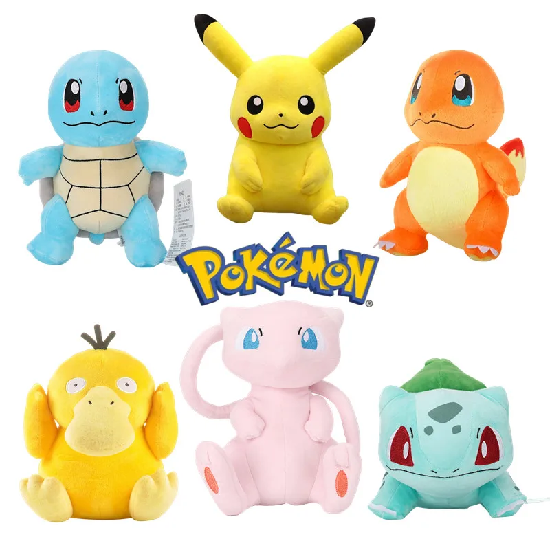 20cm Original Pokemon Plush Toy Cute Cartoon Pikachu Psyduck Mew Charmander Plush Doll Children’s Birthday Gift