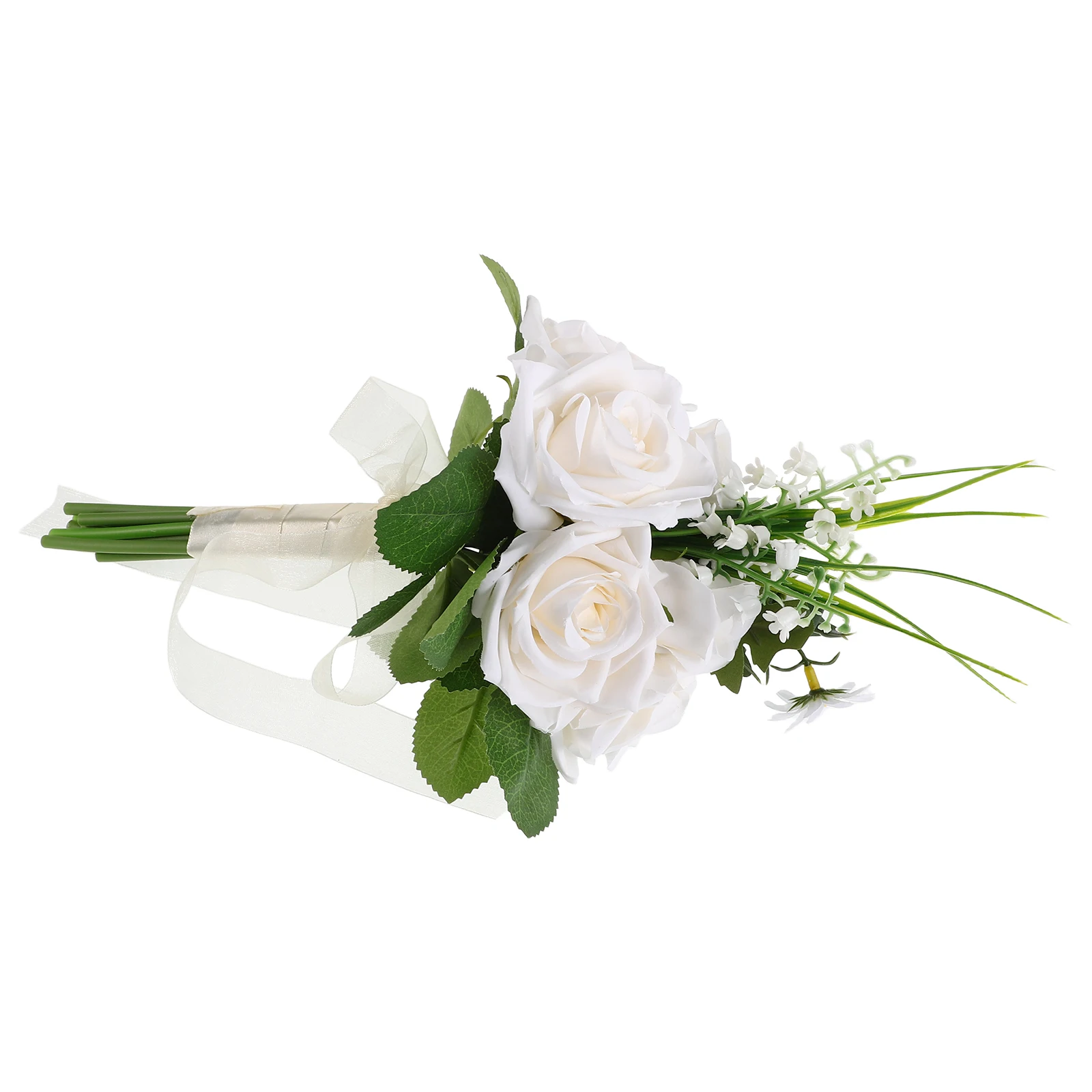

Artificial Bridal Bouquet Faux Roses Wedding Flowers Holder Decoration Bridesmaid Photo Shoot Forest Theme