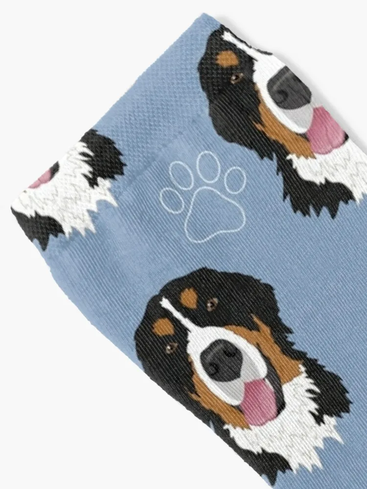 Bernese Mountain Dog Pattern-blue Socks anti slip football gift golf Socks Female Men's