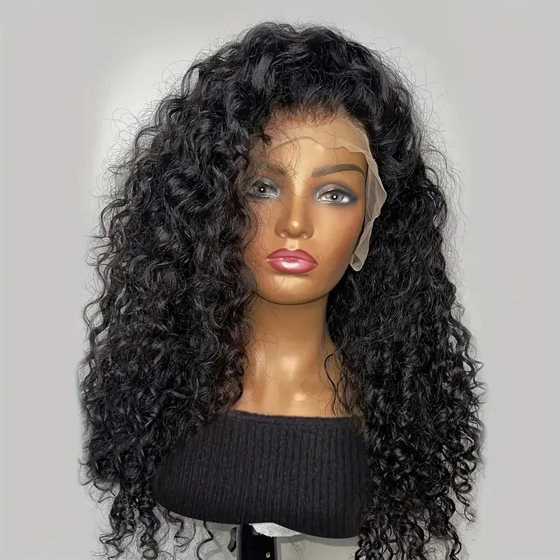 13x4 Deep Curly Wave Lace Front Wig Human Hair Wigs Pre Plucked Wet And Wavy Wig 13x6 HD Transparent Lace Closure Wig