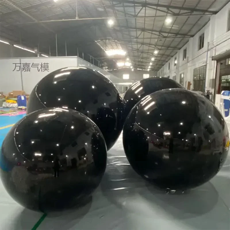 

Black Inflatable Mirror Ball Hanging Shinny Disco Balloon Pvc Floating Mirror Sphere Wedding Balloon For DecorationHanging