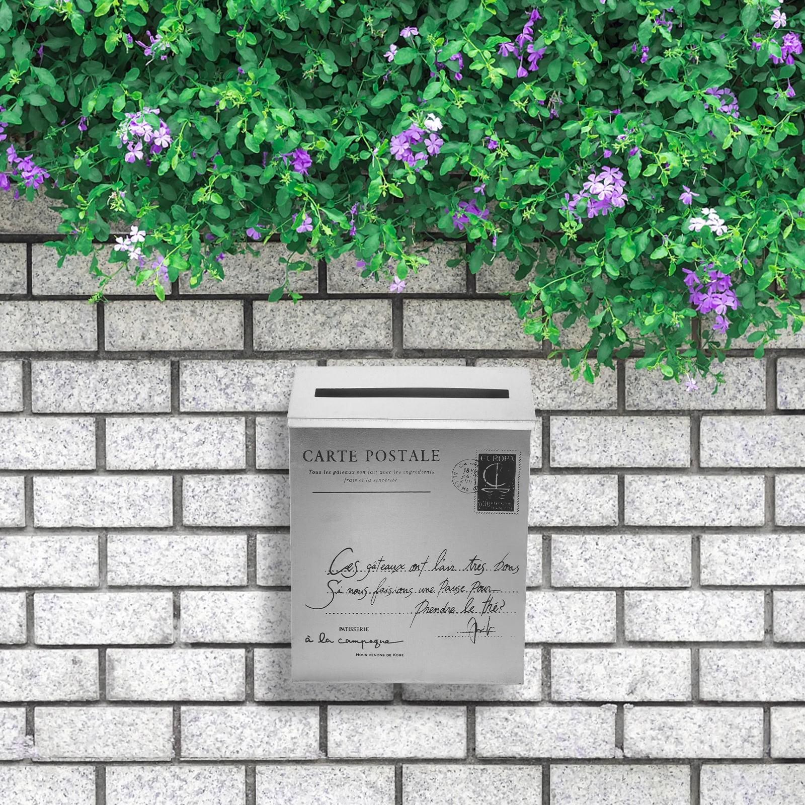 

Retro Iron Wall Mount Mailbox Spacious Metal Post Box for Outdoor Indoor Use Letters Newspapers Suggestion Box