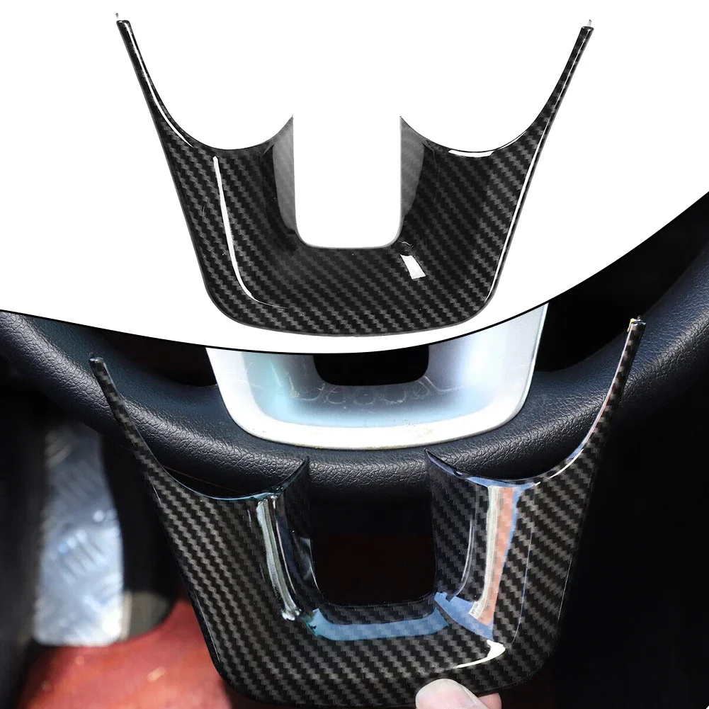Steering Wheel Cover Trim For Toyota For Fortuner 2016-22 Steering Wheel Cover Trim  U-shaped Frame Sticker Carbon Fiber Pattern