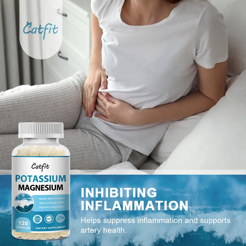 Catfit Potassium Magnesium Citrate Capsules Minerals Easy Absorb Bone Muscle Cramps Beauty Health Sleep Quality Fast Fitness