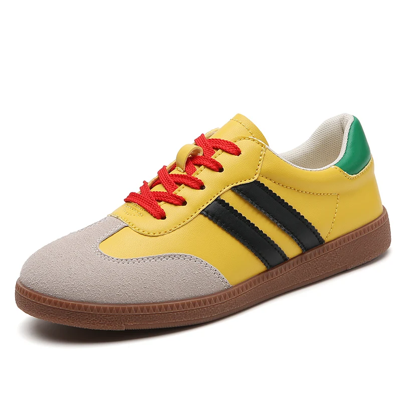 

Original Low Suede Sneakers Men Fashion Yellow Lace-up Women's Sneakers Retro Comfortable Breathable Leather Men's Casual Shoes